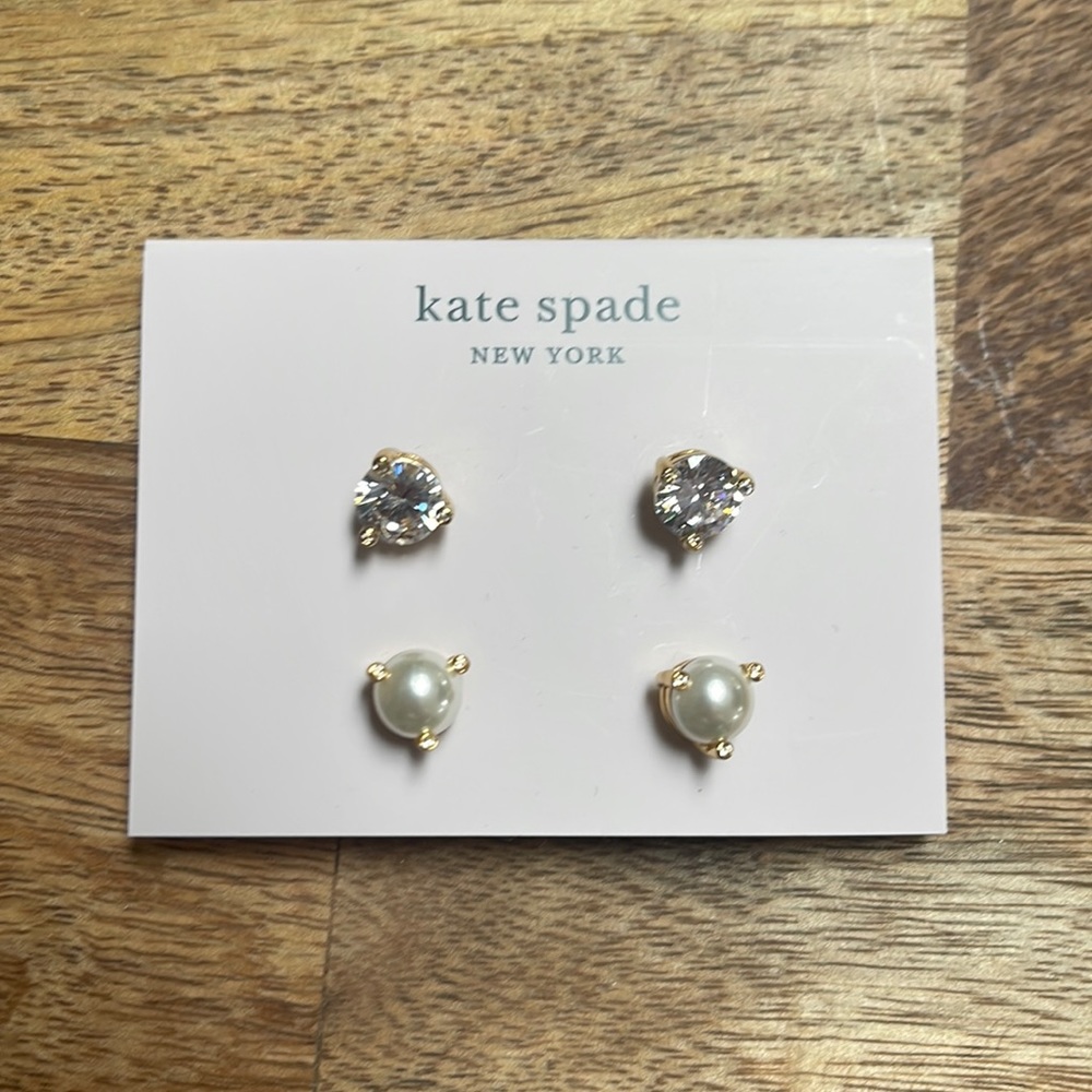 Kate spade pearl and diamond earring set